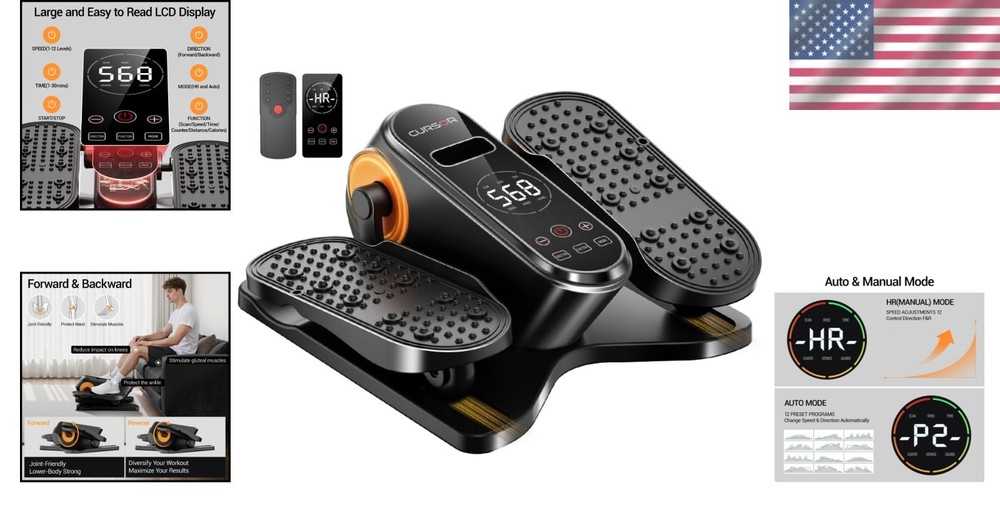 Remote-Controlled Under Desk Elliptical Machine: 12 Speed, Auto & Manual Modes