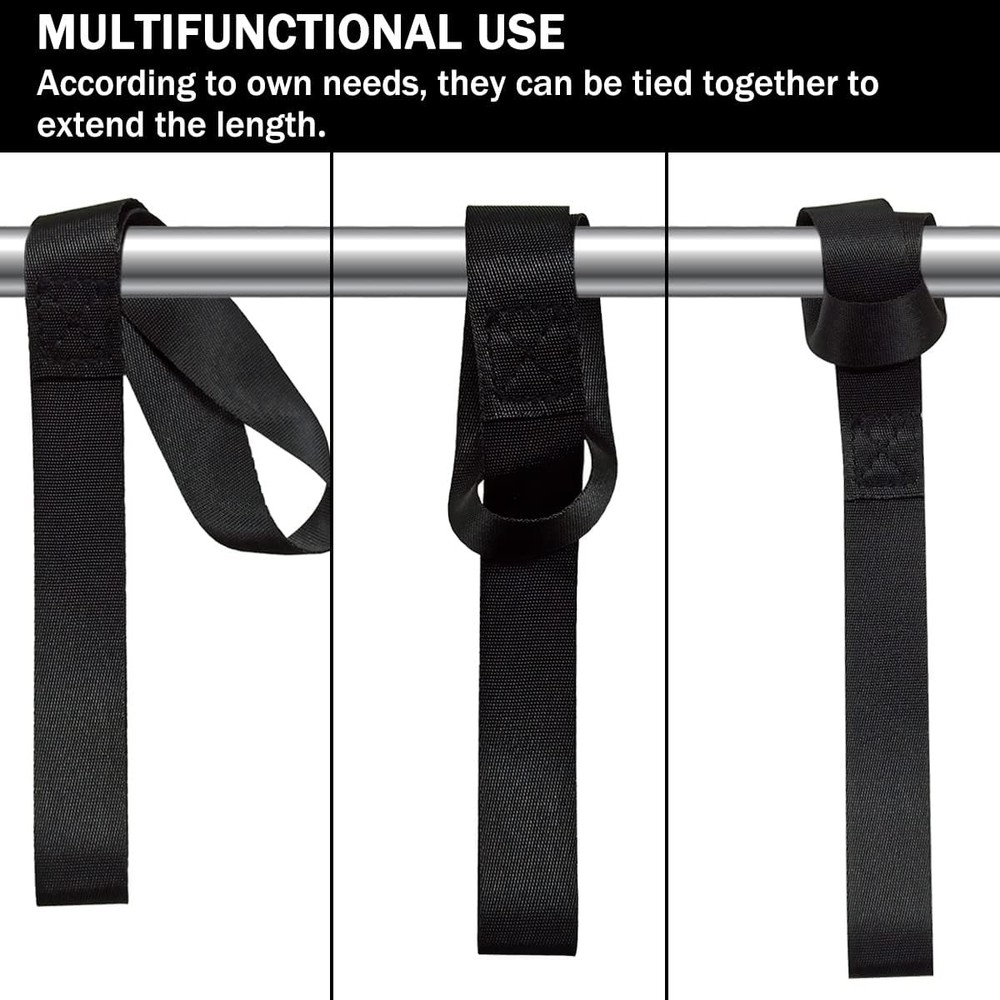 Black Soft Loop Tie down Straps (6 Pack) 4500Lbs Breaking Strength and 1500Lbs L
