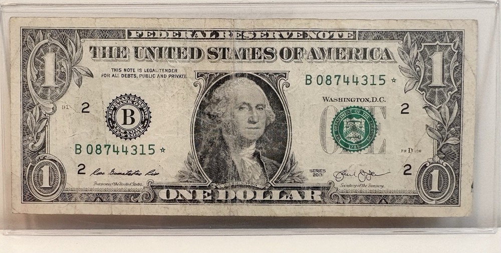 $1 2013 B Duplicate FW Star Note B08744315