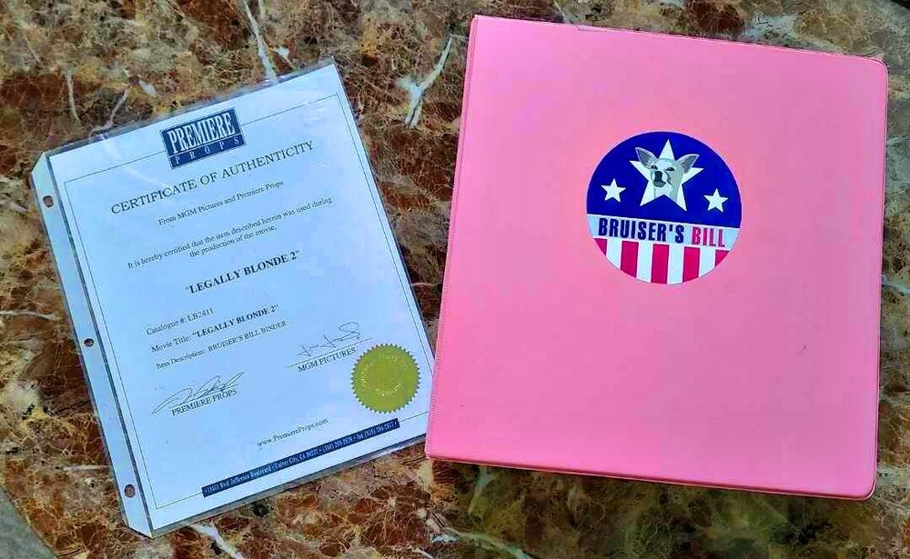LEGALLY BLONDE 2: Reese Witherspoon Bruiser's Bill Folder w/Studio COA
