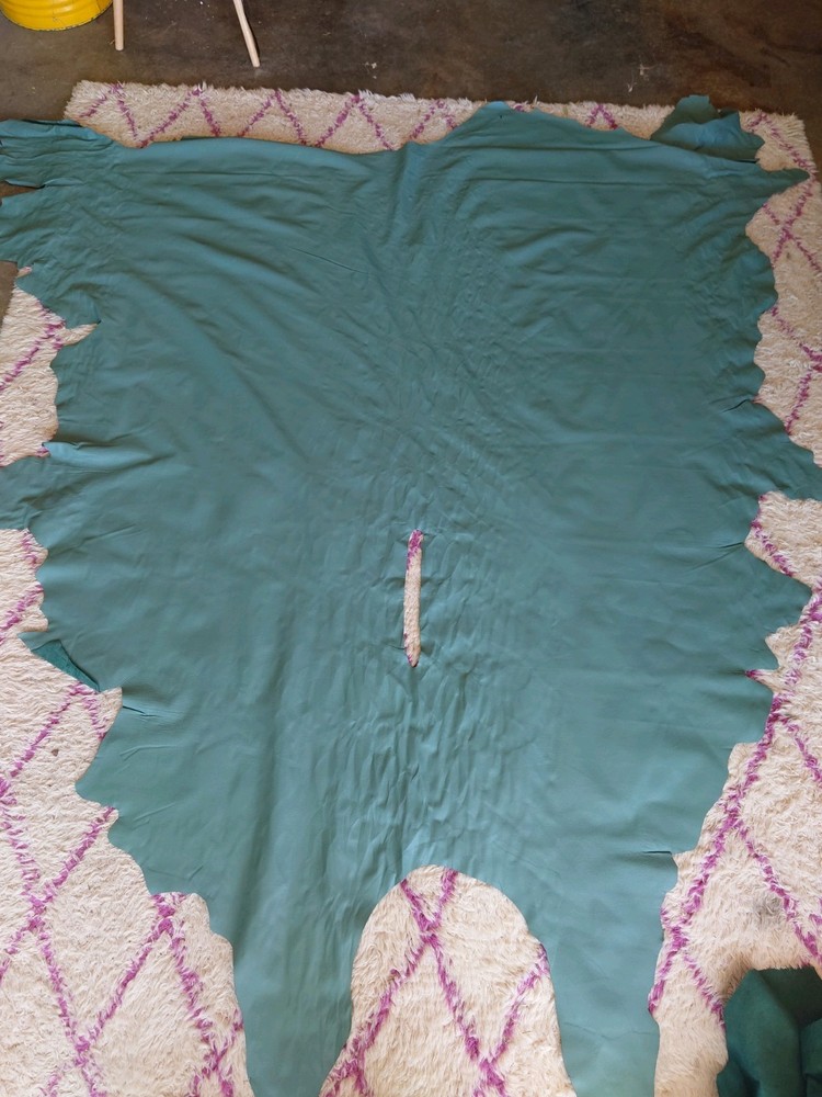 Leather Hides Sage Color Upholstery Leather.