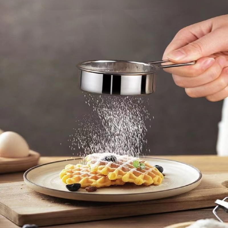 2 Pack Powdered Sugar Sifter Mini Small Drainer for Baking Powder Coffee