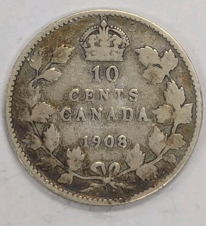1908-Canada 10 Cent Coin-#T160