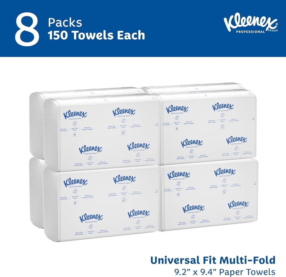 Kleenex Professional Universal Multifold Paper Towels Bulk 02046 Absorbency