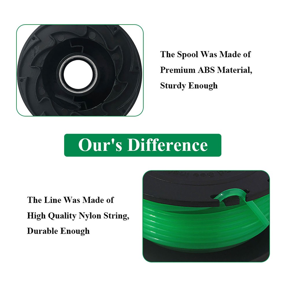 9 Pack SF-080 Auto Feed String Trimmer Spool Line Replacement for Black & Decker
