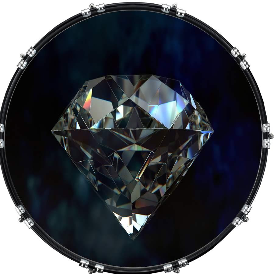 20" Custom Bass Kick Drum Front Head Graphical Diamond 1