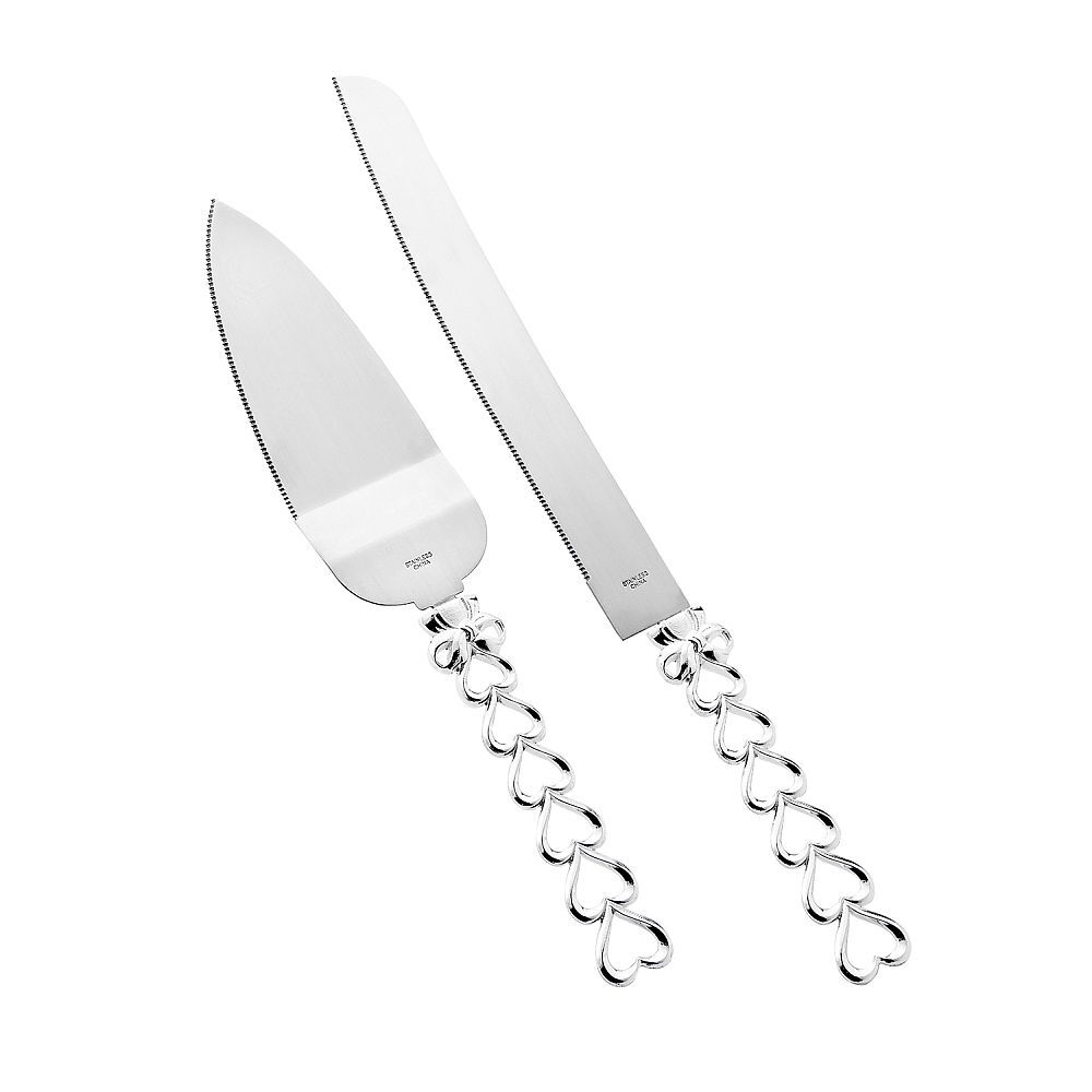 Wedding reception cake server set Heart Design