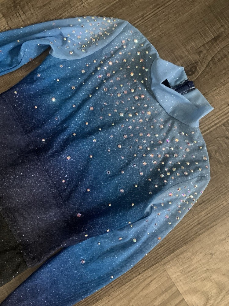 THE LINE UP DANCE RAINEY GLITTER MESH UNITARD SIZE S