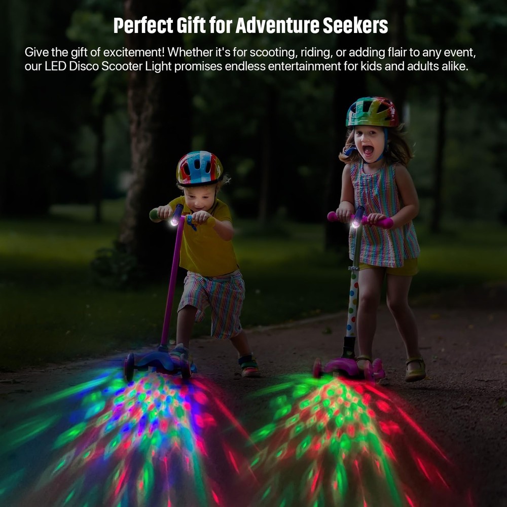 LED Disco Scooter Light, Scooter Light Accessories, RGB-Color&Dynamic Pattern...
