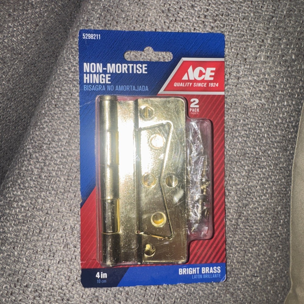 ACE Non-Mortise Hinge   4" Bright Brass  #5298211  2 Pack