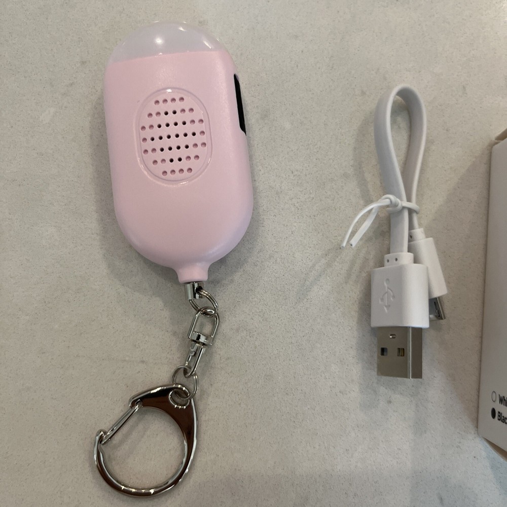 Personal Alarm USB Rechargeable SOS Self Defense Keychain Flashlight