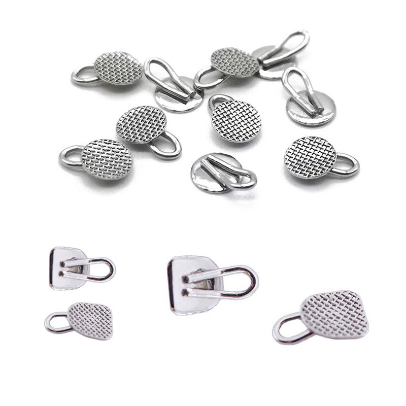 Dental Orthodontic Lingual Buttons with Traction Hook Rectangular /Round Type