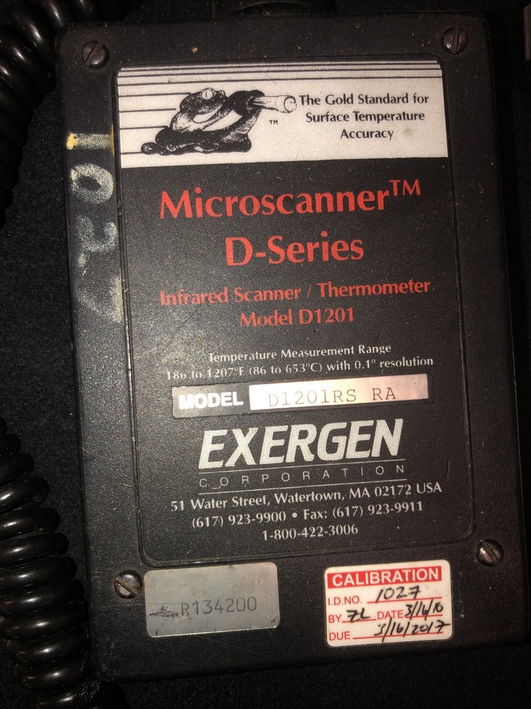 EXERGEN MICROSCANNER D-SERIES D1201-RS-RA Infrared scanner/thermometer