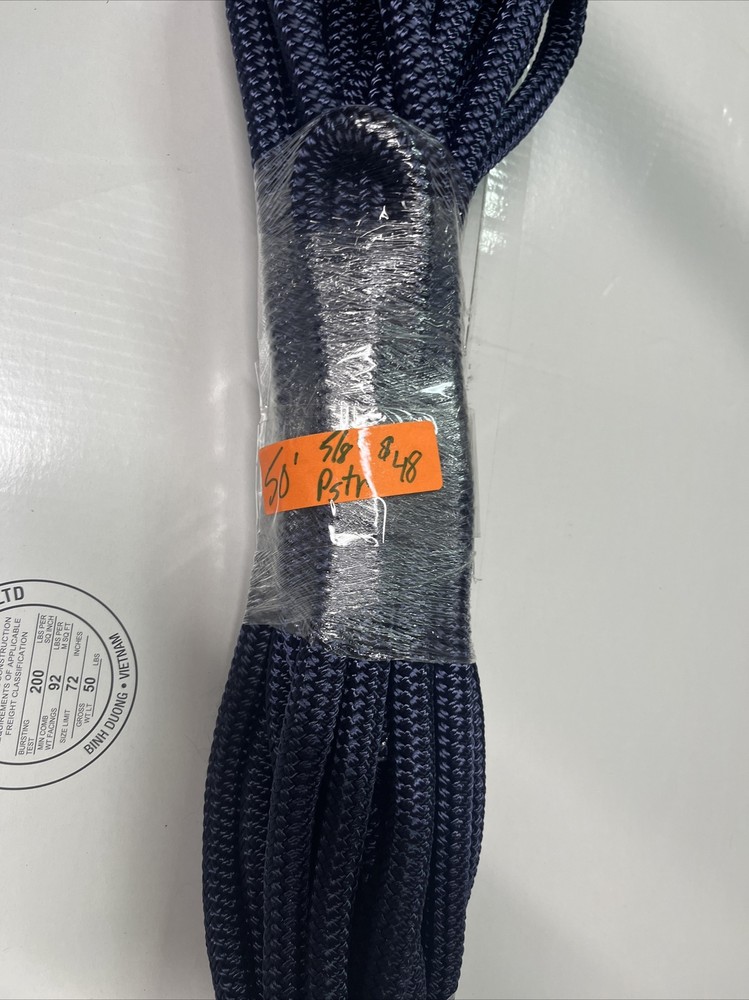 5/8" x 50' Double Braid Polyester Tree Rope, Bull Line, arborist, rigging,