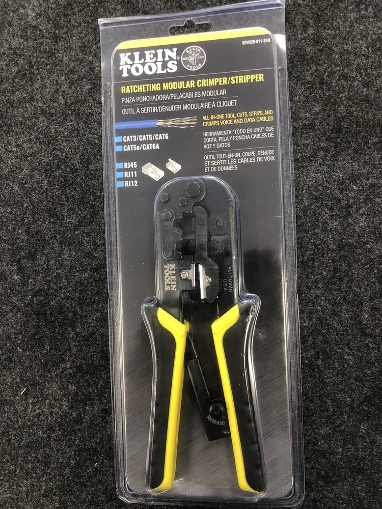 Klein Tools VDV226-011-SEN Ratcheting Data Cable Crimper/Stripper/Cutter