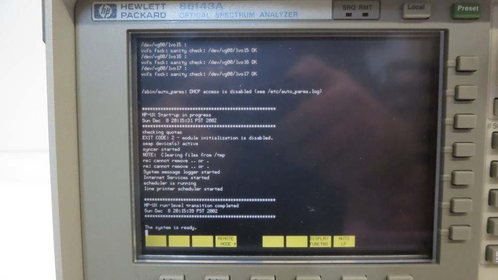 HEWLETT-PACKARD 86143A OPTICAL SPECTRUM ANALYZER