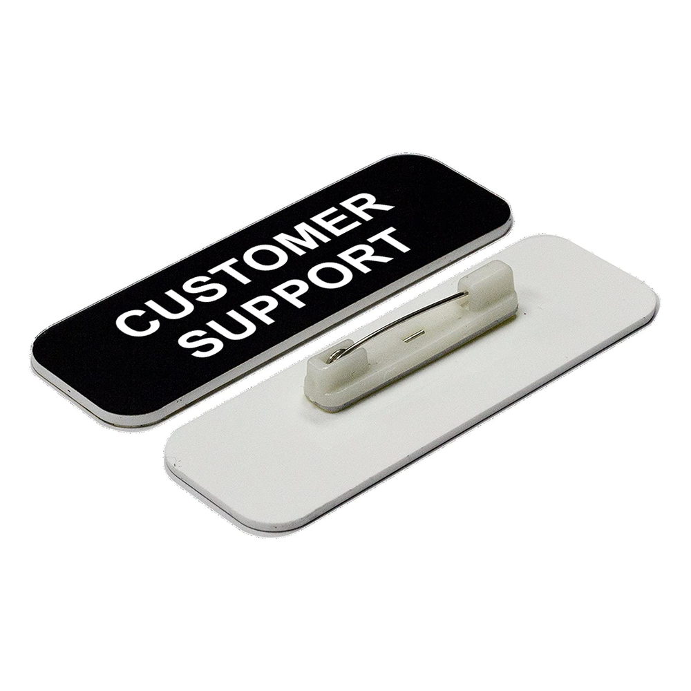 Customer Support 1 x 3" Name Tag/Badge, (3 Pack)