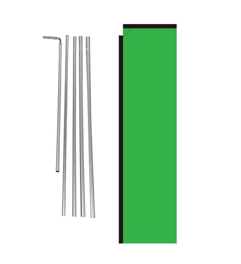 Solid Light Green 15' Advertising Rectangle Feather Banner Flag w/ pole+spike
