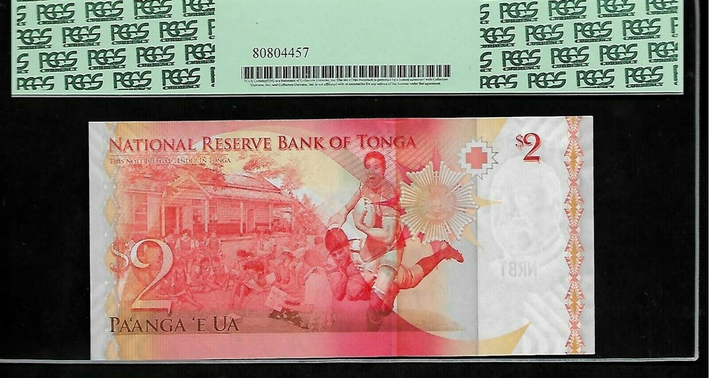 Tonga 2 Pa'anga 2008 PCGS 67 EPQ UNC Pick # 38