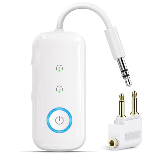 Premium Pro Bluetooth 5.4 Transmitter Receiver,Airplane Audio White