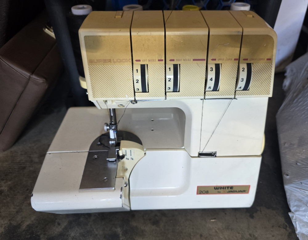 White 208 Portable Electronic Serger Sewing Machine Household