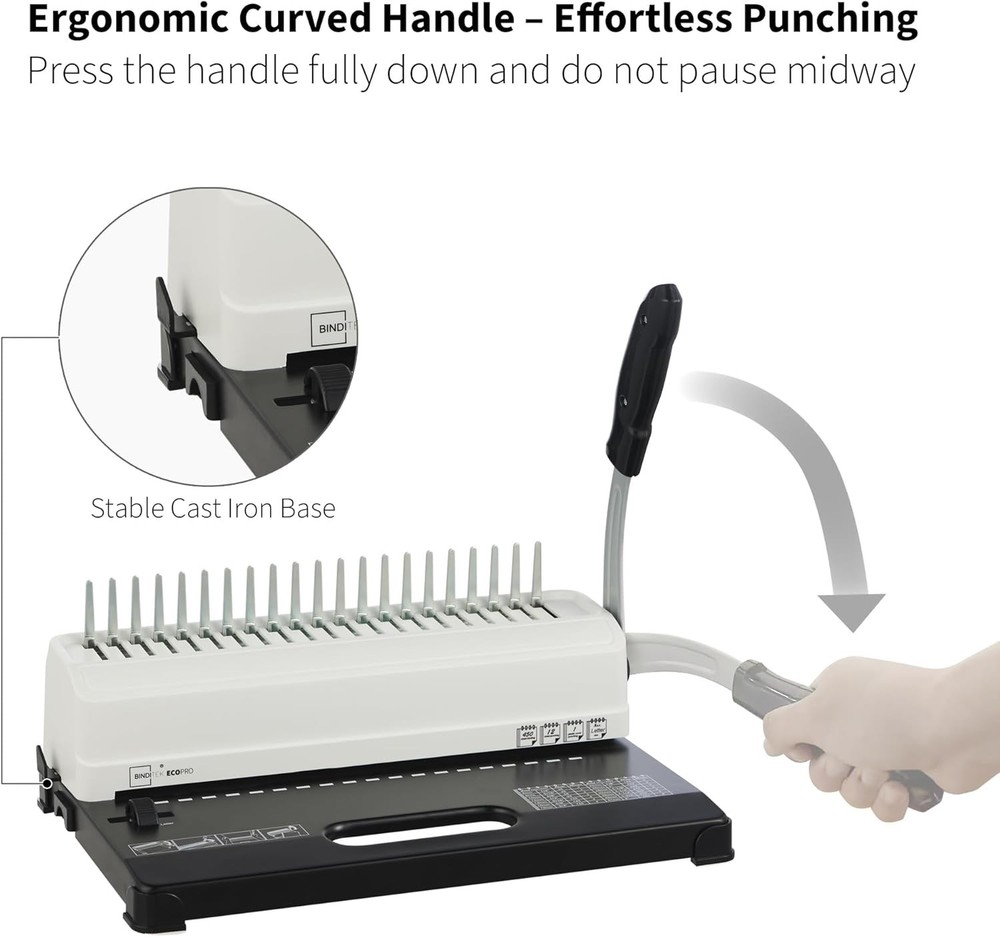 Professional Quality 19-Hole Binding Machine with Adjustable Margin & 100 Combs