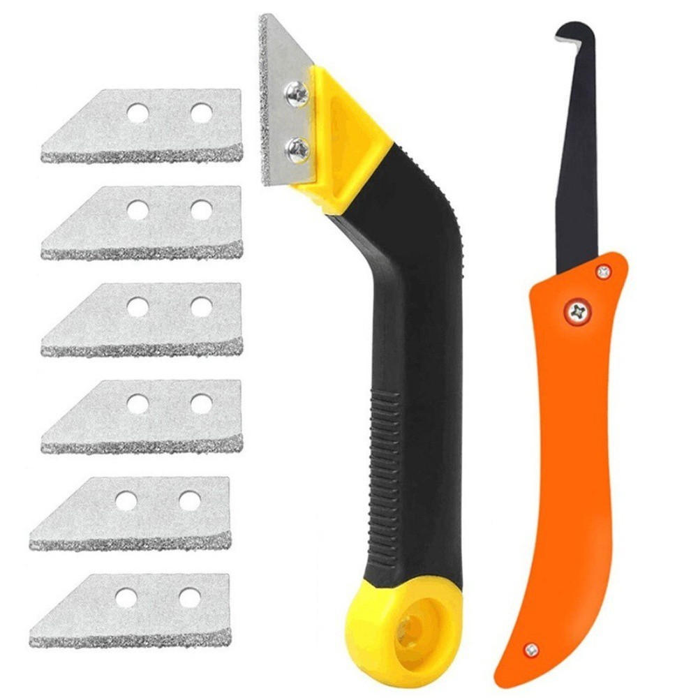 Comprehensive Grout Removal Tool Set with 6 Replacement Blades for Tiles