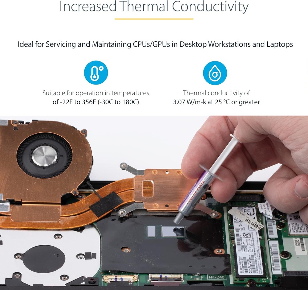 StarTech.com Thermal Paste, Metal Oxide Compound, Re-sealable Syringe (1.5g), CP