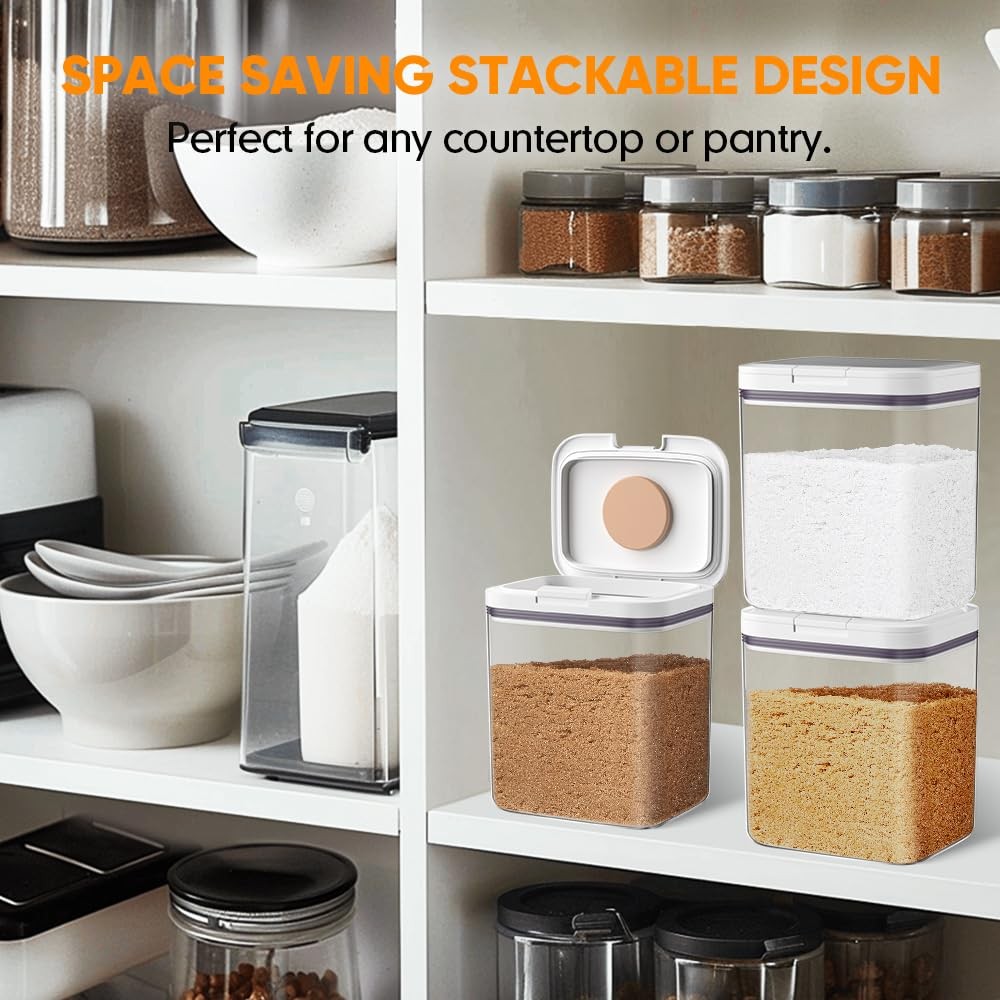 Brown Sugar Container Airtight, 2 Quart Brown Sugar Keeper Storage Container ...
