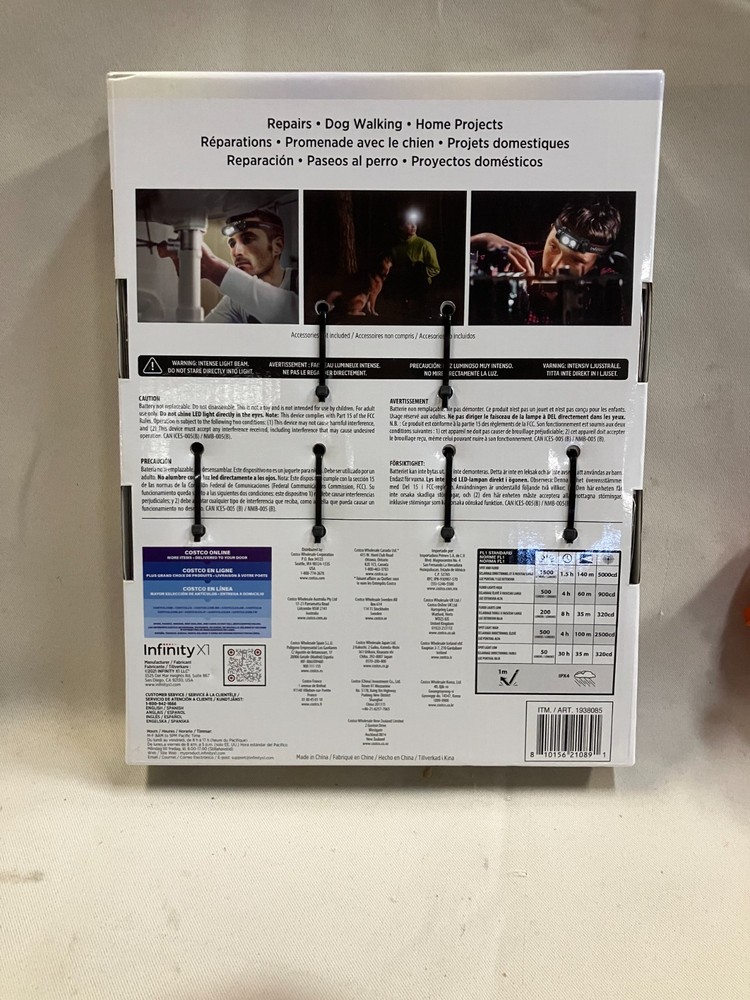 Infinity LED Rechargeable Headlamps 1500 Lumens 3 Pack