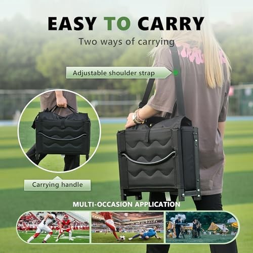 Stadium Seats for Bleachers with Back Support, Bleacher Chairs with Back Black
