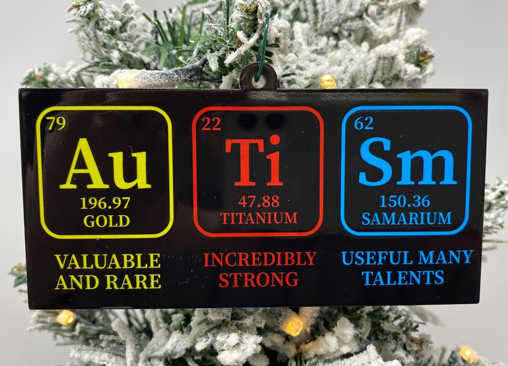 Autism Christmas Ornament Science Elements