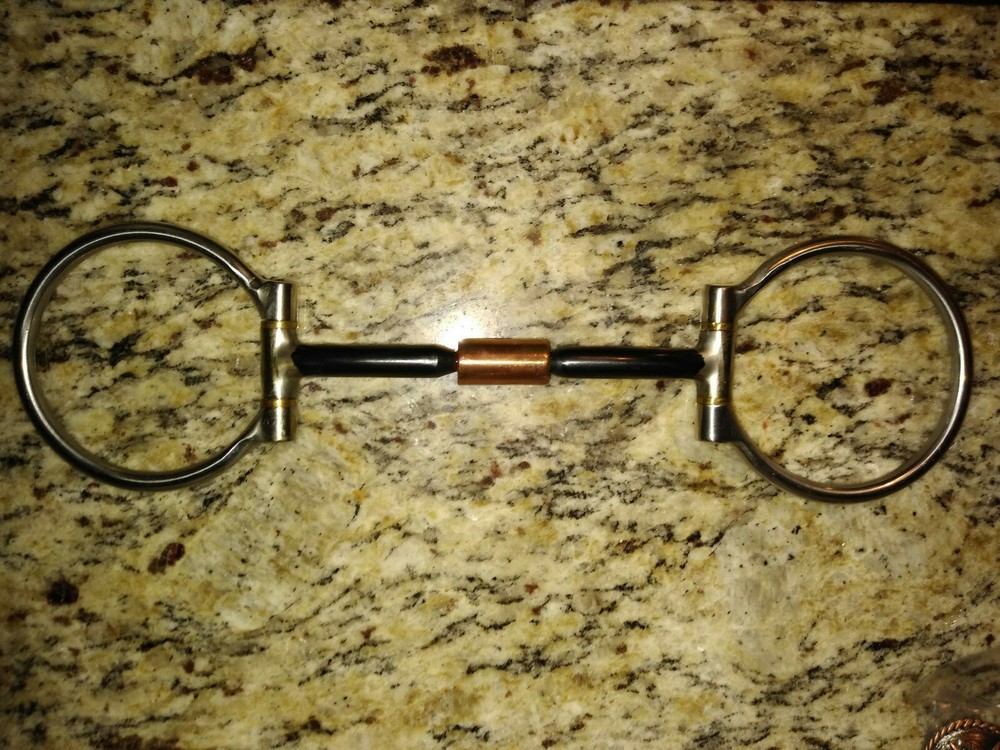 5" Billy Allen Straight Copper Roller Snaffle D-Ring Bit 3" Rings