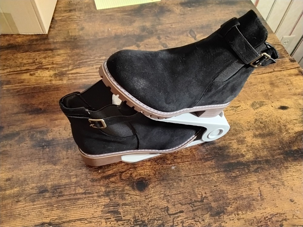 20 Pack Adjustable Shoe Stackers Organizers Space Saving White Organomics