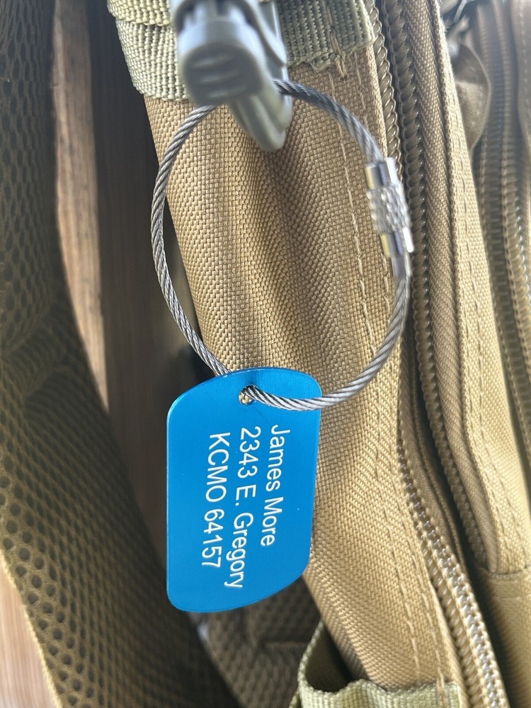 LUGGAGE TAGS ID TAGS Personalized DIAMOND ENGRAVED LUGGAGE TAG STRAP Backpack