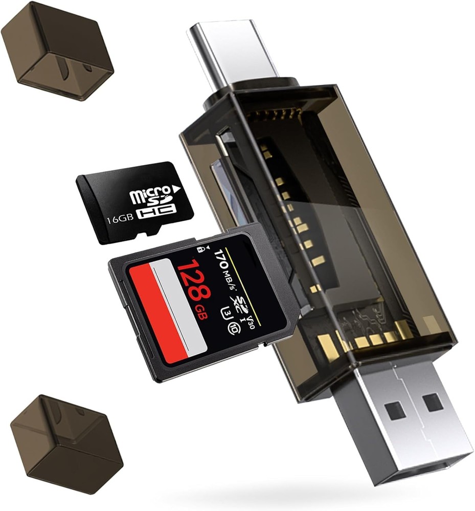 SD Card Reader, QimKero Dual Connector USB 2.0/USB-C Memory CardReader...