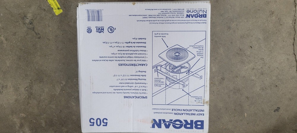 Broan-NuTone 505 Bath Exhaust Fan 8"