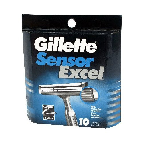 10 Cartridges Gillette Sensor Excel Razor Blade Refills
