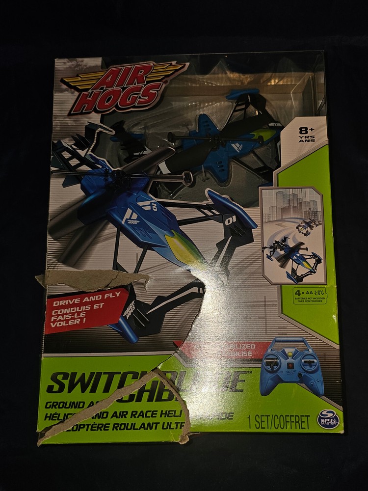AIR HOGS SWITCHBLADE Blue RC GROUND & RACE HELI SPIN MASTER NO remote controller