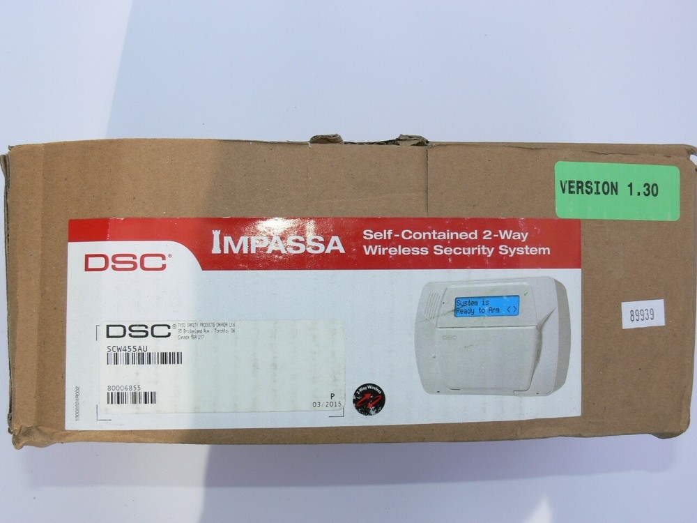 DSC IMPASSA Self-Contained 2-Way Wireless Security Alarm System No AC = Hardwire