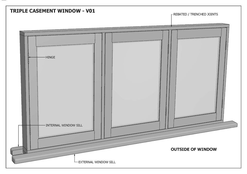 TIMBER CASEMENT WINDOWS - V03 - Building Plans 2D & 3D - MAKE YOUR OWN & SAVE $$
