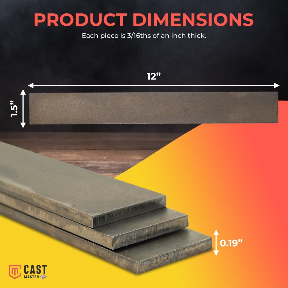 Three (3) Pack Raw Billet Steel Blades for Blacksmithing Forge Cast Master Elite