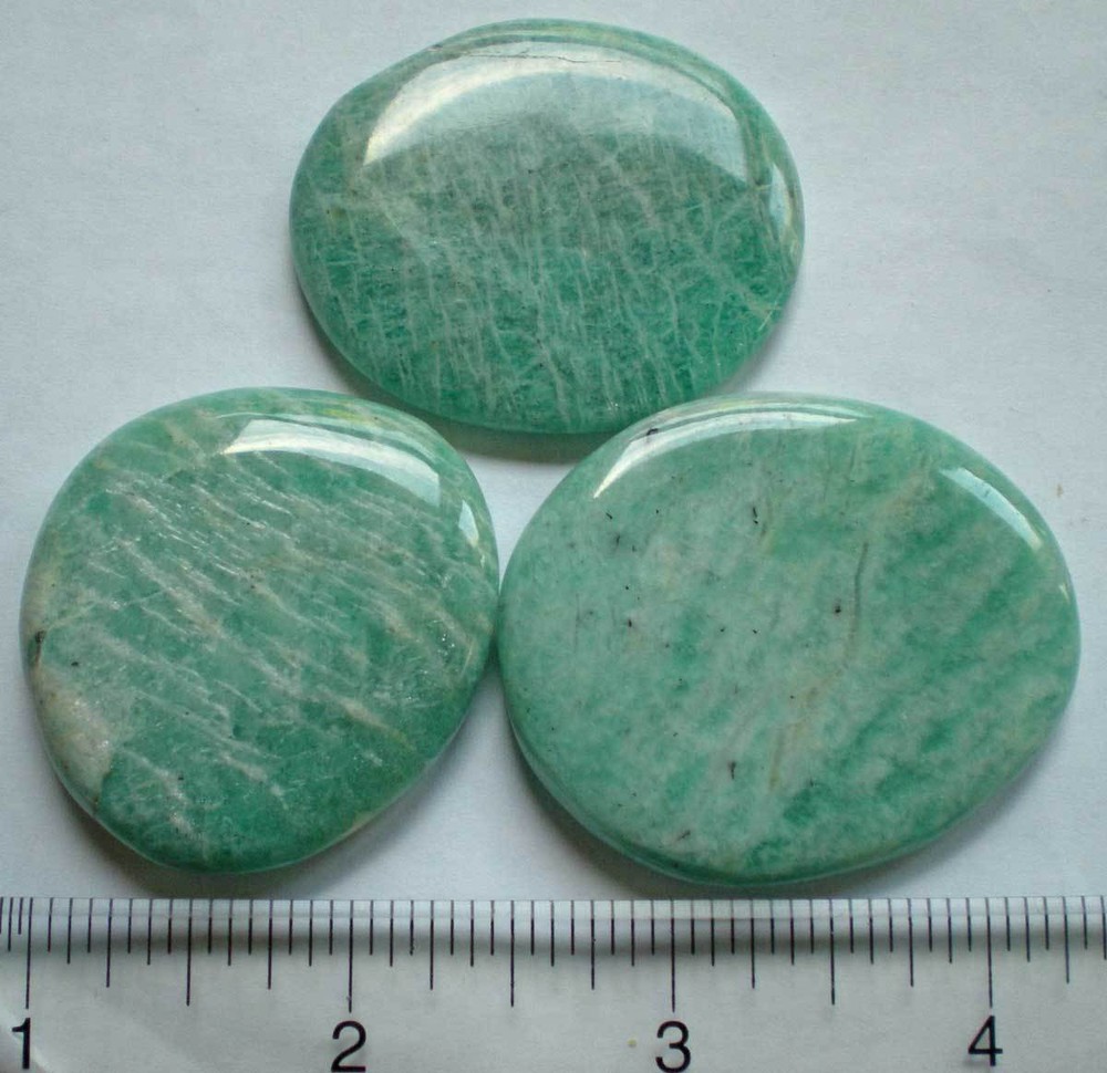 Amazonite - 3 Flat Palmstones sc921c
