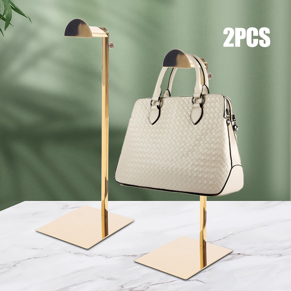 2Pack Metal Handbag Display Rack with Adjustable Height for Stylish Storage