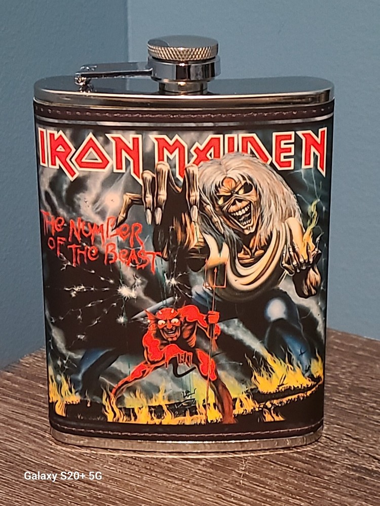 Iron Maiden: Somewhere In Time 8 oz flask custom made NEW