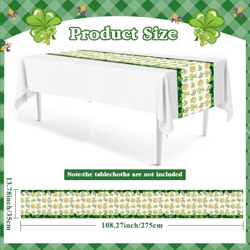 8Pcs St Patricks Day Table Runner Disposable Table Runner 4 Types St Patricks
