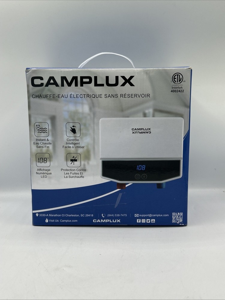 Camplux Electric 3.5kw Hot Water Heater 120V Compact Tankless Instant TE04