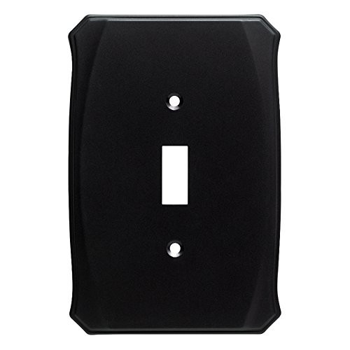 (5 Pack) Serene Single Switch Wall Plate Flat Black