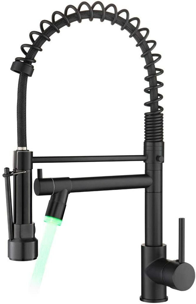 AIMADI Commercial Kitchen Faucet with Sprayer Single Hole Spring Black Colors