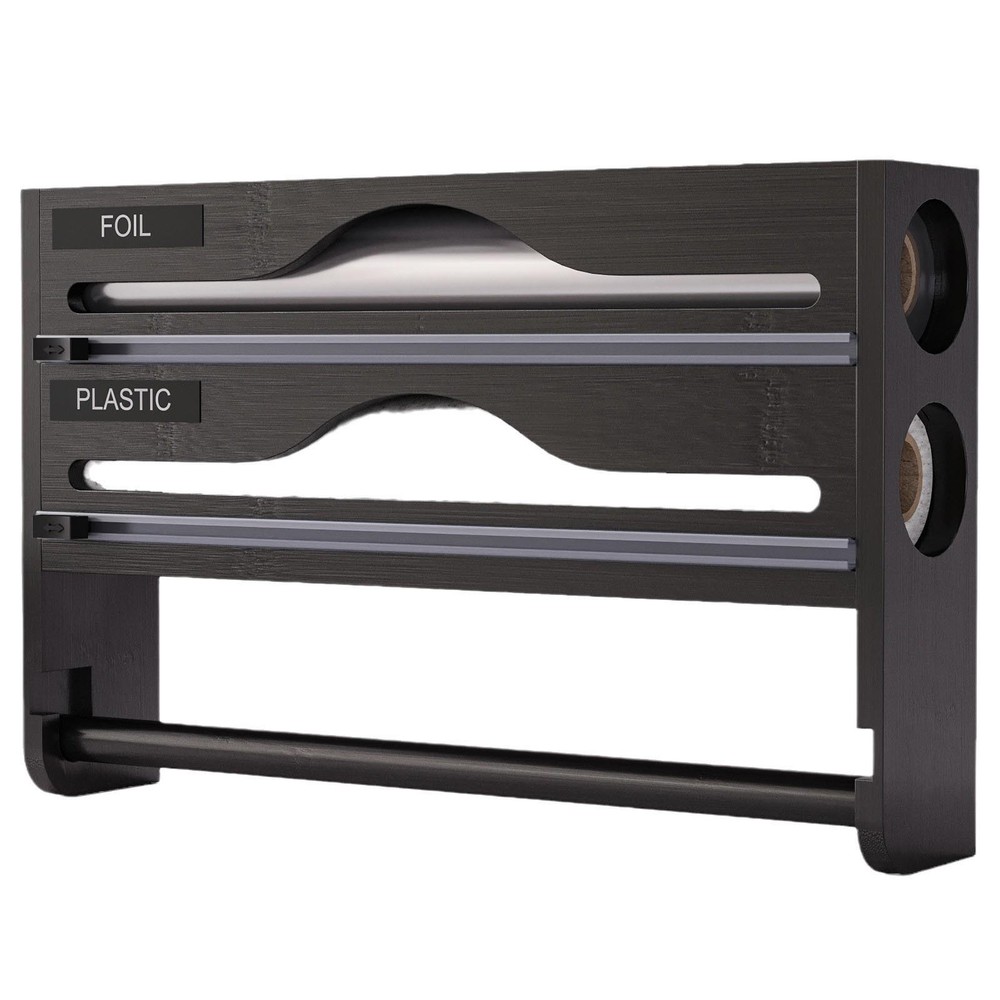Wrap Dispenser With Cutter Kitchen Wrap Organizer With Roll Holder